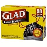 Glad 70313 Drawstring Black Outdoor Trash Bags/Can Liners, 30 Gallon (CLO70313) Category: Lawn and Leaf Garbage Bags