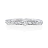Diamond Antique Style 18k White Gold Wedding Band Ring