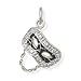 Rhodium/Black Enamel Plated Sterling Silver Charm