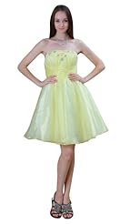 Strapless Beaded Organza/Satin Prom Dress/Mini Dress 