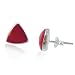 Chuvora Sterling Silver Red Genuine Sea Bamboo Coral Triangle Stud Earrings