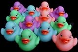 One Dozen (12) Color Changing Mini Rubber Duck Party Favors