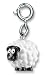 CHARM IT!© 3d Fluffy White Sheep Heart Charm