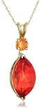 10k Yellow Gold Lab Created Padparadscha Pendant