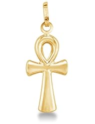 Solid 14k White OR Yellow Gold Religious Large Ankh Cross Pendant Charm (Height = 1" , Width = 1/2")