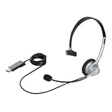 iBUFFALO ヘッドセット 片耳 ヘッドバンド式 USB接続 シルバー BSHSUH04SV