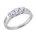 14k White 3 Stone 1.06 Ct Diamond Engagement Ring - Size 7.0