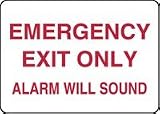 EMERGENCY EXIT ONLY ALARM WILL SOUND 10