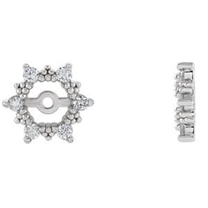 IceCarats Designer Jewelry 14K White Gold 1/4 Ctw Diamond Earring Jacket. Pair 1/4 Cttw