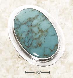 Sterling Silver Bezel Set Turquoise Ring - Size 6.0