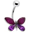 Purple Butterfly Dazzle Belly Ring
