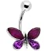 Purple Butterfly Dazzle Belly Ring