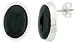 Sterling Silver Oval Black Resin Earrings 11/16 (18 mm)