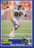 1989 Score Cris Carter Rookie Football Card #72 - Shipped In Protective Display Case!