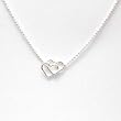 Sterling Silver Double Heart 16" Necklace Presented by The Olivia Collection