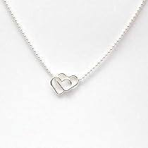 Sterling Silver Double Heart 16" Necklace Presented by The Olivia Collection