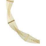 14K Yellow Gold 12 Strand Wire Necklace