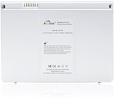 Abyone 5800mAh Replacement Laptop Battery for Apple MacBook Pro 15 inch A1150 A1211 A1226 A1260 (only for Late 2006 Mid 2007 Late 2007 Early 2008 Version) Aluminum Body A1175 Battery -10.8V/62Wh