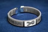 Gray Ribbon Bracelet - Find The Cure Fabric Bangle (Adult Size-Retail)