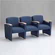 Somerset Series Three Seats with Center Arm Finish: Cherry, Material: Dalton Slate Fabric