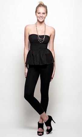 Peplum Bustier Top Black