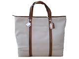 Coach Hamptons Canvas Large Weekend Tote Salt Saddle Handbag 70108 $398