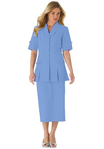 Roamans Women's Plus Size 10-Button Skirt Suit