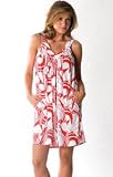 Printed Gathered V-Neck Cover Up Dress by Jordan Taylor - Women's Swimwear Plus Size Swimsuit