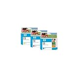 (3 Pack) HP 11 C4836a, C4837a, C4838a. Compatibles Ink Cartridges No. 10 Cyan, Yellow & Magenta.