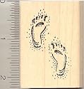 Human Footprints Rubber Stamp - Wood Mounted