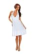 Sexy Halter Ruffle Dress in White