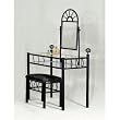 Sunburst Design BLACK VANITY SET - Table, Mirror and Bench