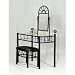 Sunburst Design BLACK VANITY SET - Table, Mirror and Bench