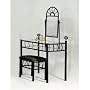 Sunburst Design BLACK VANITY SET - Table, Mirror and Bench