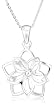 Sterling Silver Girl's Double Flower Pendant, 13-15