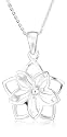 Sterling Silver Girl's Double Flower Pendant, 13-15"