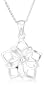 Sterling Silver Girl's Double Flower Pendant, 13-15"