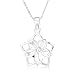 Sterling Silver Girl's Double Flower Pendant, 13-15"