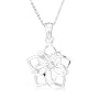 Sterling Silver Girl's Double Flower Pendant, 13-15"