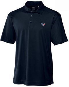 NFL Houston Texans Men's Drytec Genre Polo Knit Short Sleeve Top, Navy Blue, Small