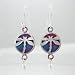 Sterling Silver and Patina Pearl Drop Dragonfly Earrings,#9147