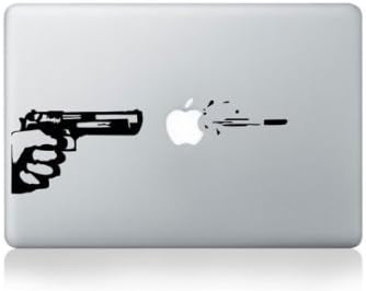 Apple Mac Book Shooting Gun Decal Laptop Pistol Sticker