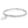 10K White Gold Heart Charm on Rolo Bracelet 5.5"