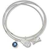 NFL Officially Licensed Blue Crystal Tennessee Titans Bangle Bracelet Set