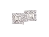 SQUARE 0.30 CTW. INVISIBLE SET PRINCESS CUT DIAMOND EARRING STUDS