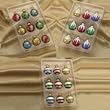 216-Piece Multi-Color Miniature Glitter Glass Ball Christmas Ornament Set 1.25"
