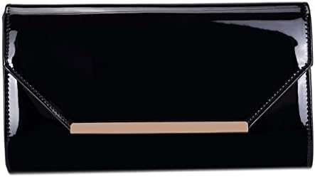 Girly HandBags Women's Elegant Patent Clutch Bag -- Black