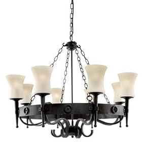 Cartwheel classical cartwheel style fitting in brown wrought iron 0818-8bk - Searchlight