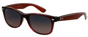 Ray-Ban 0RB2132 874/5152 Square Sunglasses,Brown Gradient on Antique/Polar Blue Gradient Pink,52 mm