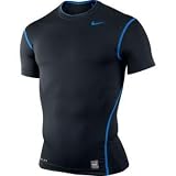 Nike Pro Core Tight Crew Shirt kurzarm 269603:012 M, Schwarz-blau, M
